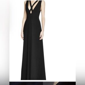 Jill Stuart Deep V Criss Criss Gown, Black, Jill Stuart deep v cris cross